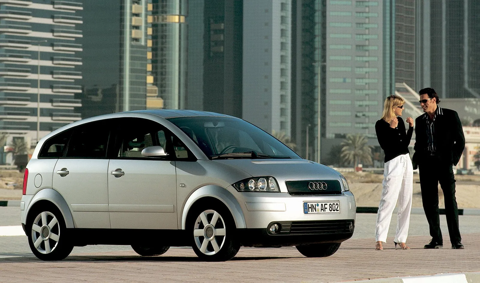 A very of its era marketing photo for the Audi A2